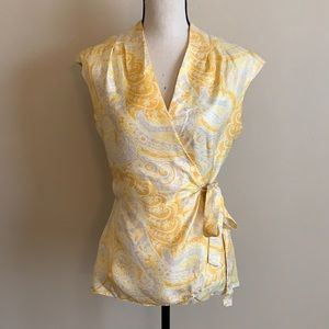 Silk Yellow Lilly Pulitzer Wrap Top